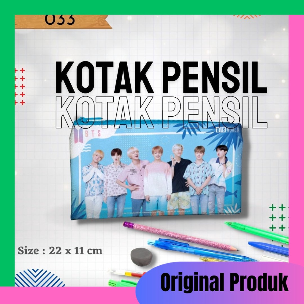 

Tempat Pensil, Kotak Pensil 033 gambar Korea BTS Serbaguna Murah Dan Kualitas Terjamin , Original Produk Bahan Tebal