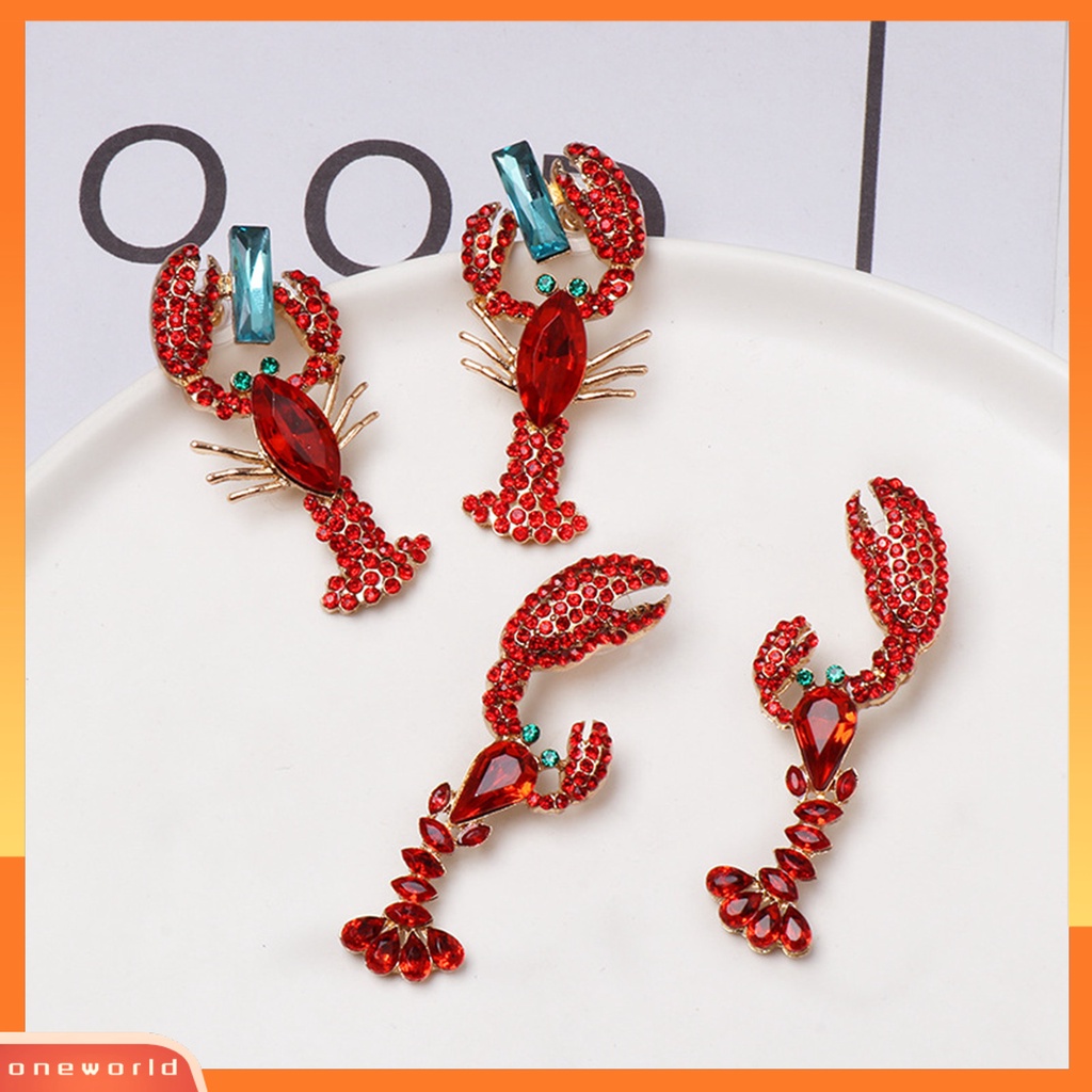 [WOD] Anting Menjuntai Kreatif Berlian Imitasi Hidup Lucu Lobster Sexy Eardrop Untuk Hadiah