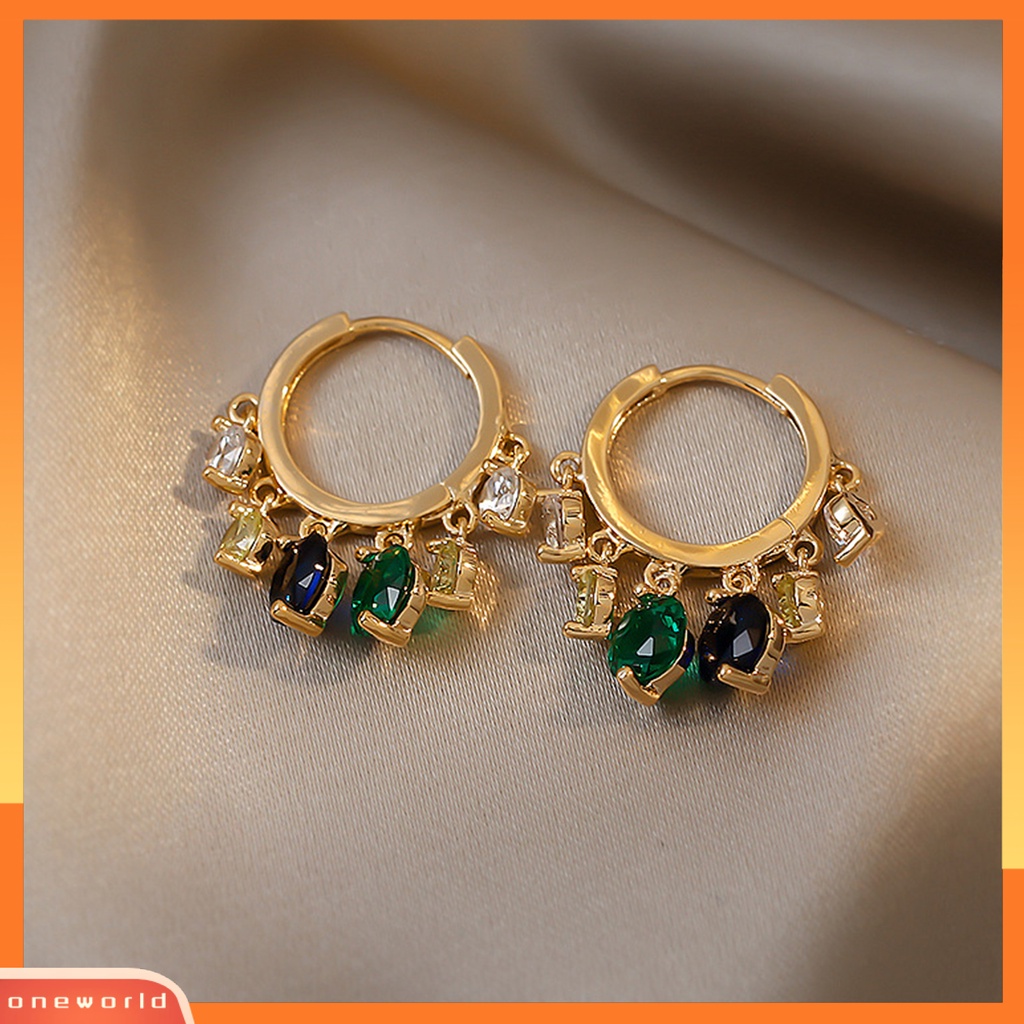 [WOD] 1pasang Anting Hoop Tahan Mata catching Korosi Alloy Cermin Poles Menjuntai Earrings Perlengkapan Perhiasan Untuk Perempuan