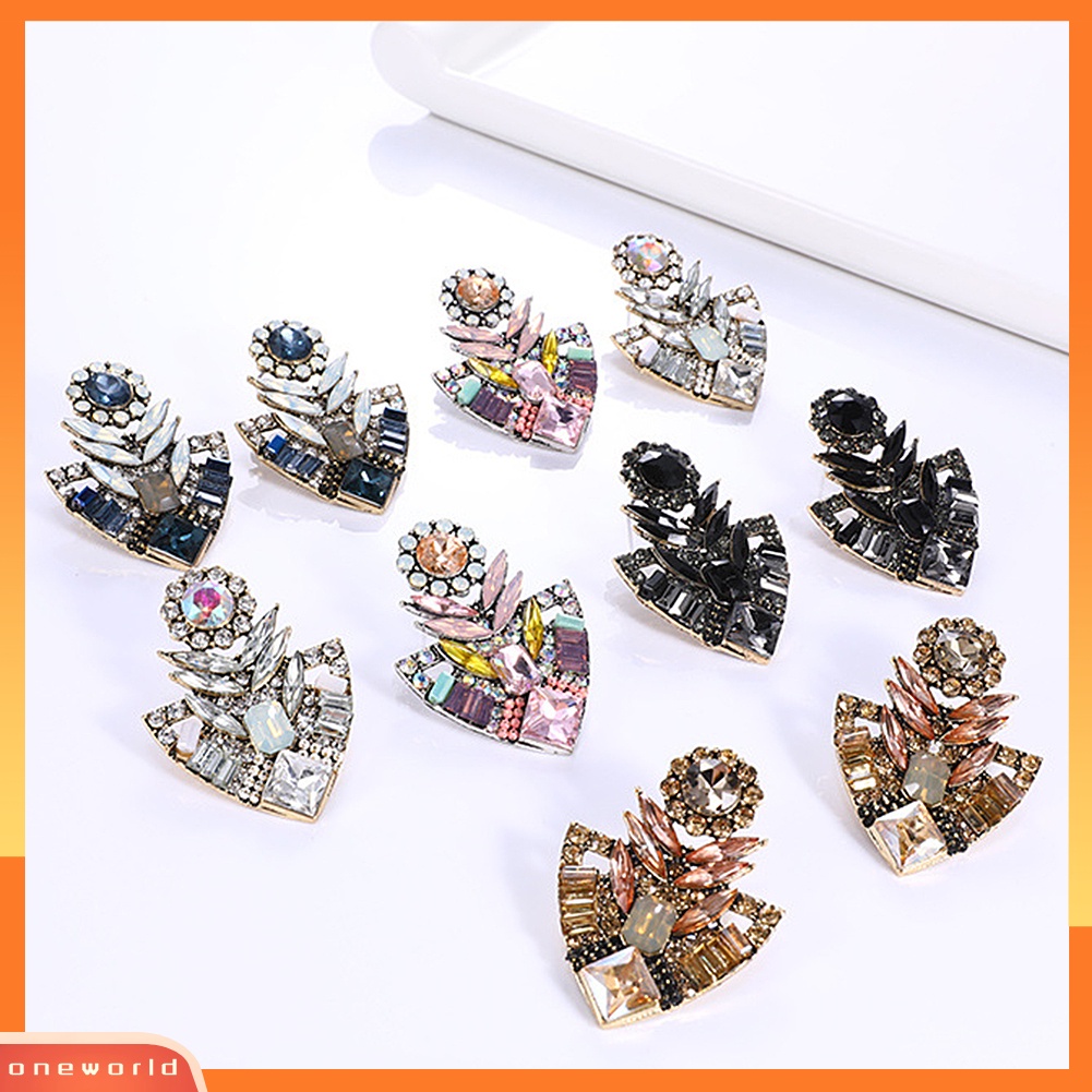 [WOD] Wanita Fashion Berlian Imitasi Berlebihan Bohemian Ear Stud Earrings Perhiasan Hadiah