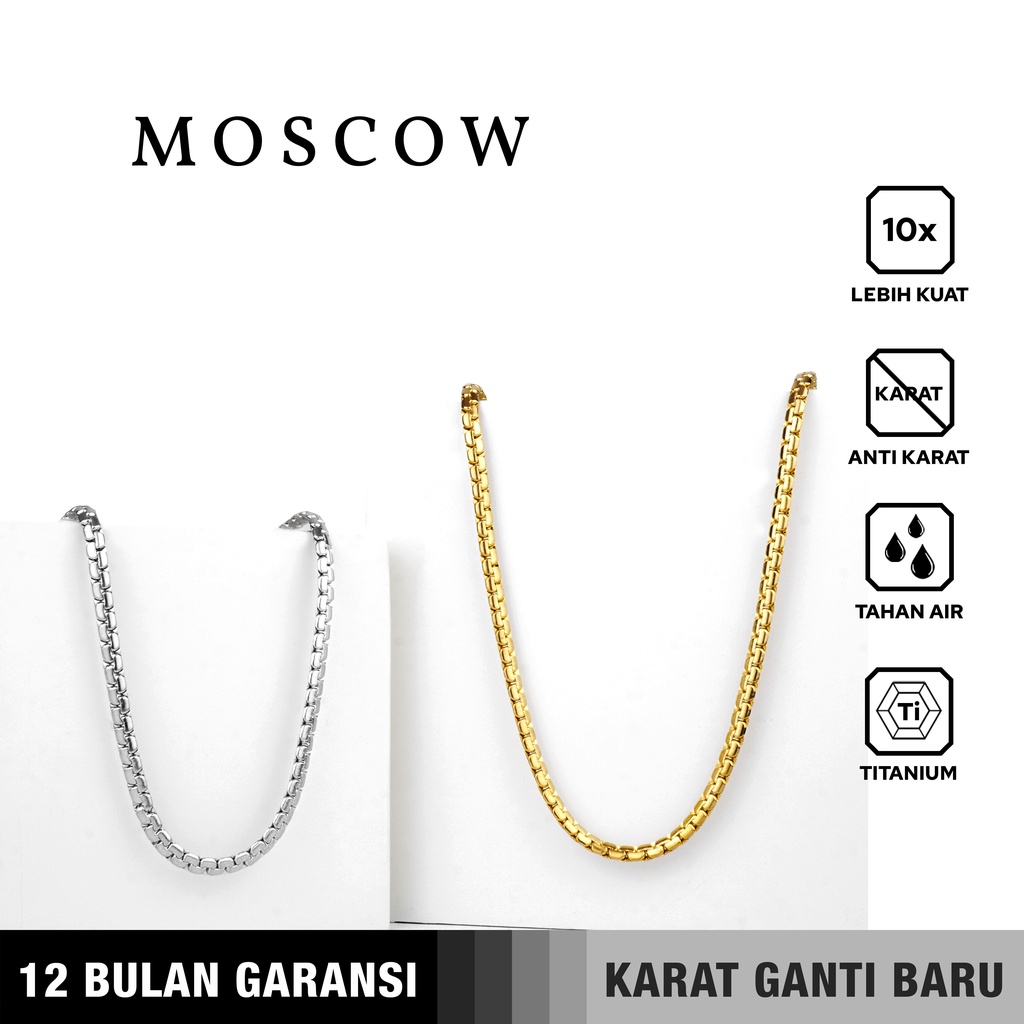 Emrys Necklace MOSCOW Real Titanium Anti Karat Kalung Titanium Pria Wanita