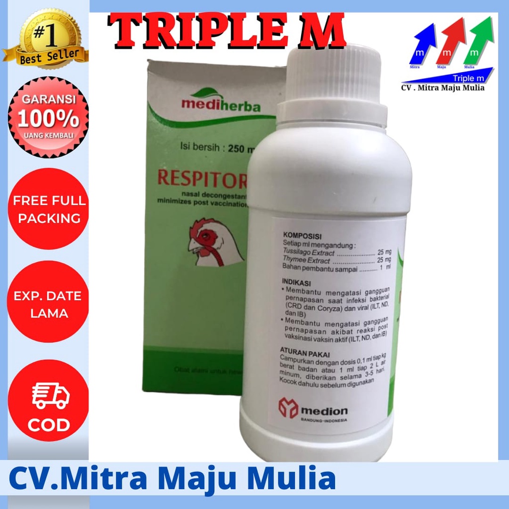 RESPITORAN 250 ML OBAT PERNAPASAN PADA HEWAN