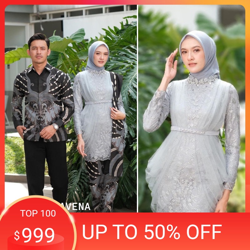 Promo KBY % kebaya couple Modern kebaya Lamaran Wisuda baju tunangan batik brukat terbaru baju coupl