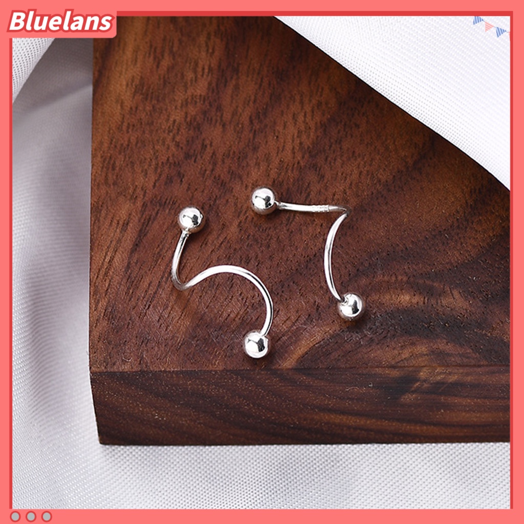 [BLS] 1pasang Ear Studs Round Beads Bintang Berujung Lima Tindik Mini Hadiah Lucu Hypoallergenic Spiral Tulang Rawan Anting Perhiasan Fashion