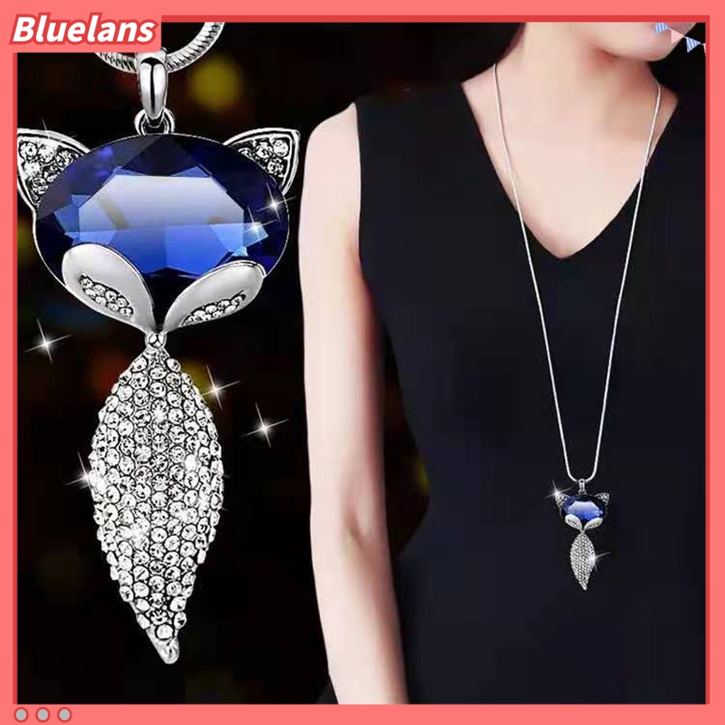 [BLS] Wanita Kalung Bersinar Berlian Imitasi Bertatahkan Tulip/Rose Bunga Swan/Bow Rumbai Pesona Dress-Up Beberapa Gaya Panjang Sweater Rantai Gaun Pesta Kalung Perhiasan Hadiah