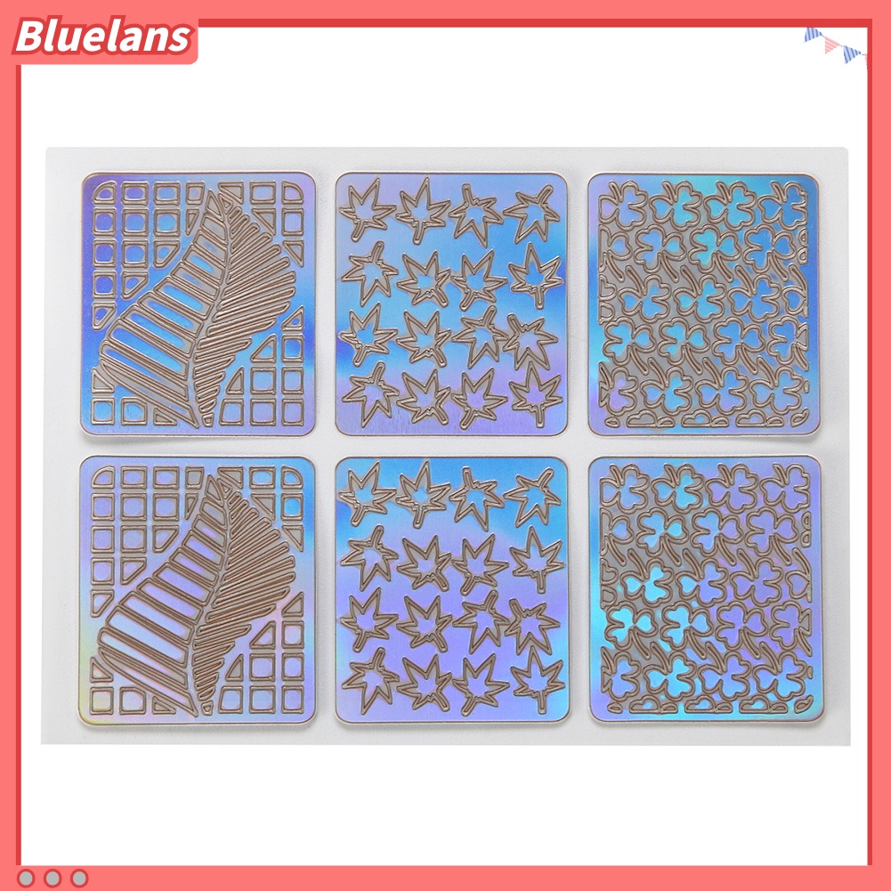 [BLM] 12lembar Stripes Wavy Hollow Printed Stamp Nail Art Templates Alat Manikur