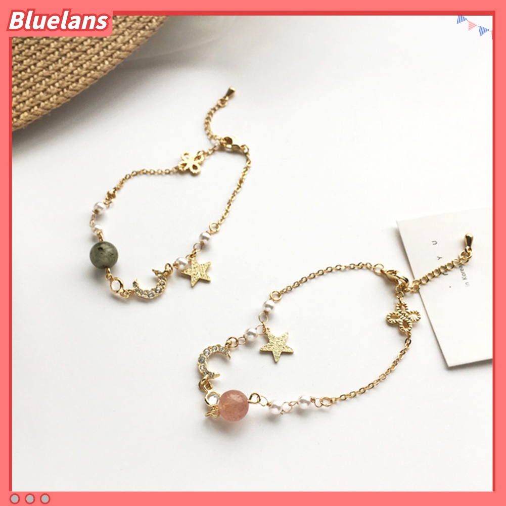 [BLS] Fashion Wanita Berlian Imitasi Bintang Bulan Manik Pesona Rantai Gelang Bangle Perhiasan Hadiah