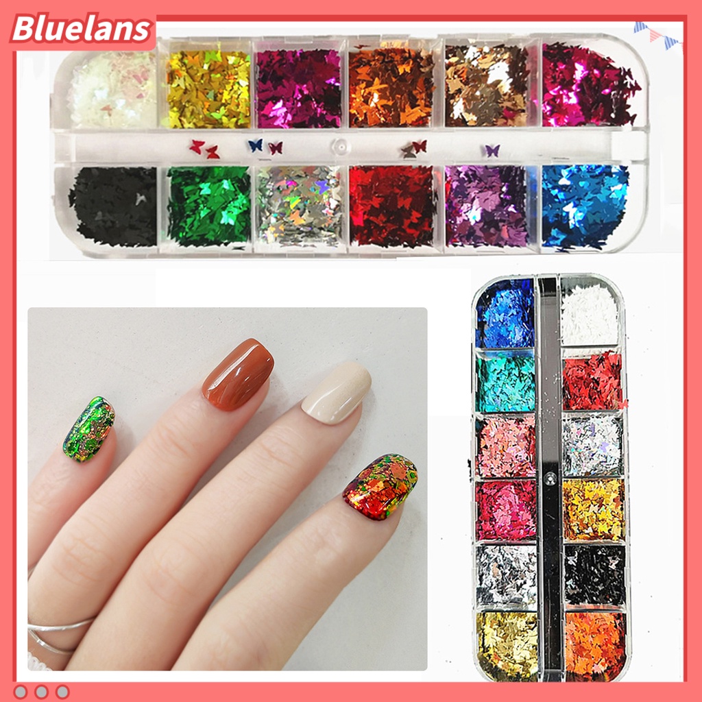 [BLM] Nail Glitter Indah DIY Sequin Kuku Kupu-Kupu Tipis Ringan Untuk Wanita