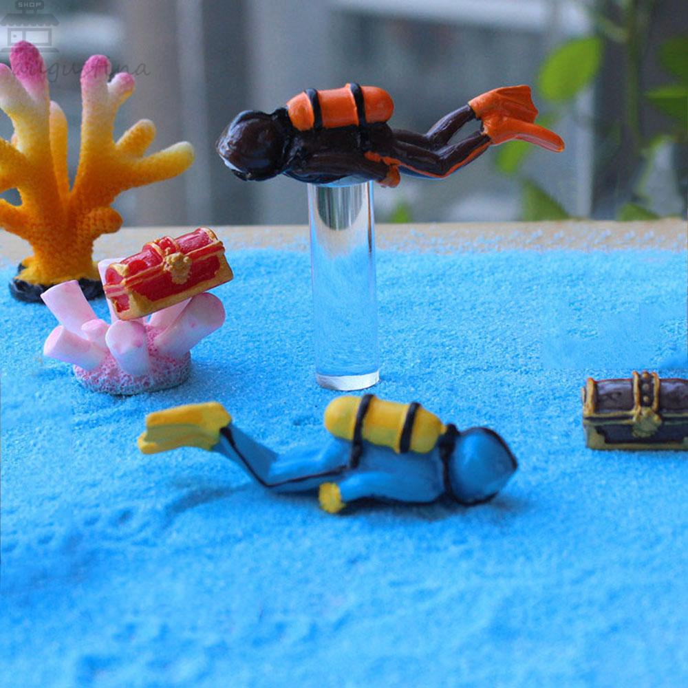 Augustina Divers Patung Miniatur Resin Lautan Dekorasi Sea Explorer Fish Tank Decor Mainan Lanskap Mikro