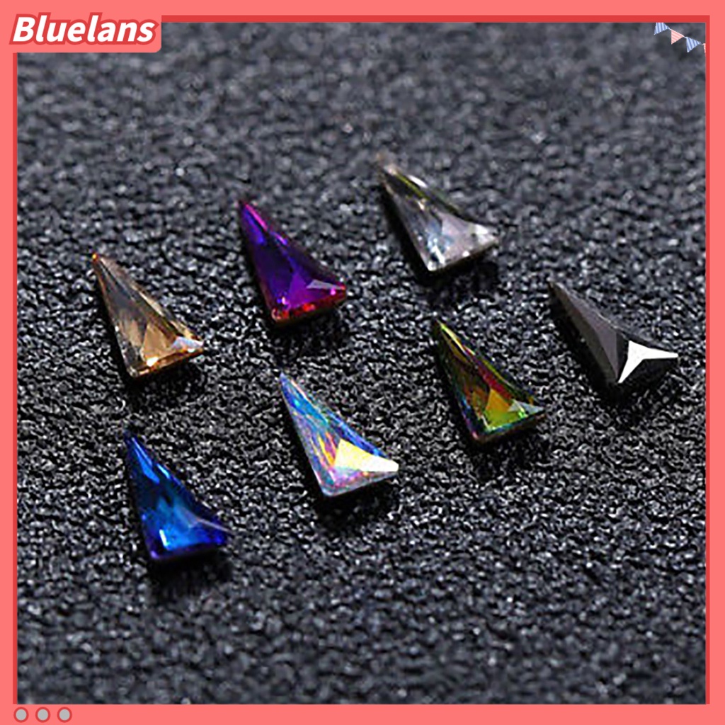 [BLM] 10pcs Wanita Segitiga Nail Art Tip Berlian Imitasi Mengkilap DIY Dekorasi Manicure Kit