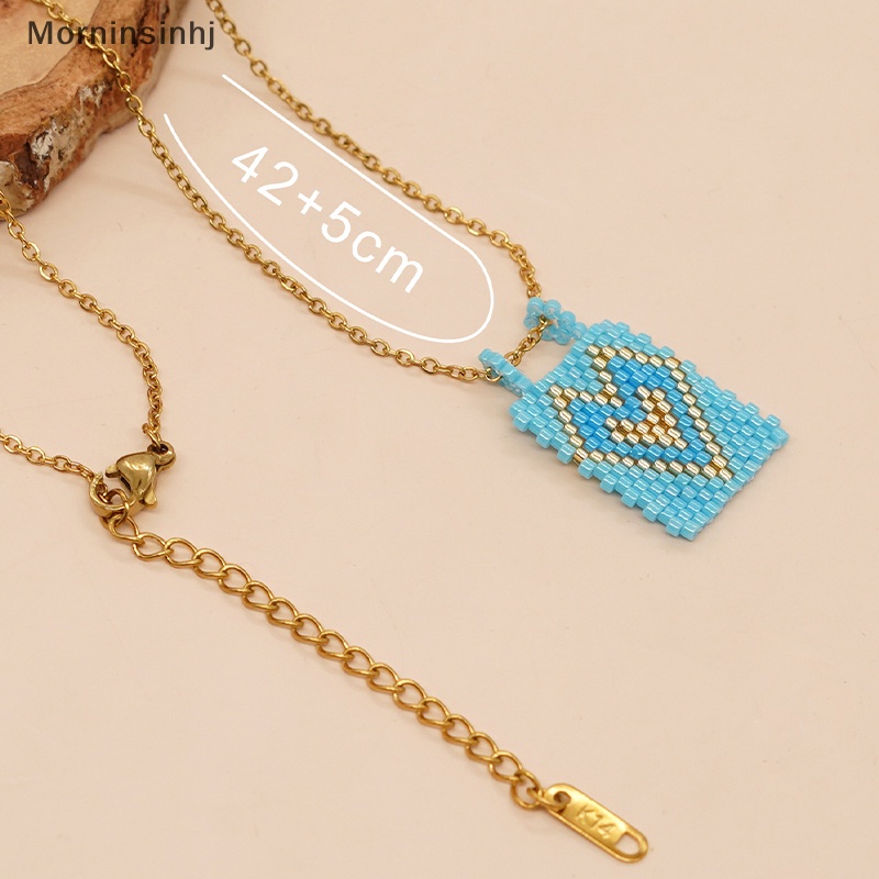 Mornin Miyuki Hati Salib Liontin Kalung Berlapis Emas Rantai Anti Karat Y2K Manik-Manik Kalung Perhiasan Untuk Wanita Gadis Buatan Tangan Hadiah id