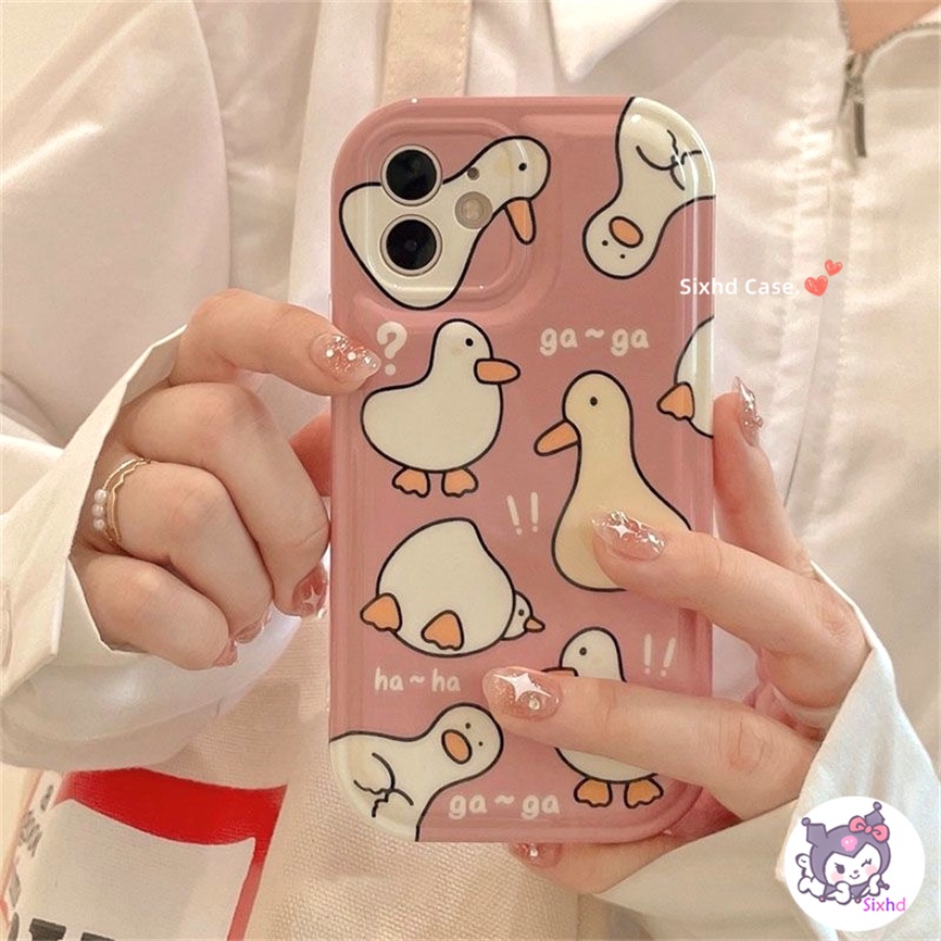 Untuk Redmi Note 12 11 11s 10s 9s 10Pro Redmi 12 12C 10C 11A 10A 9C 9T 9A A2 A1 Xiaomi 11 Lite Poco M3 X3Pro NFC Cute Pink Duck Dengan Bracket Phone Case Soft TPU Protection Cover