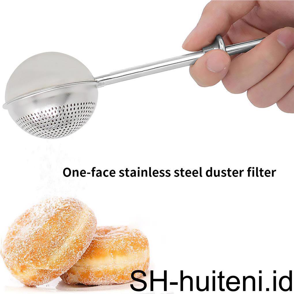 Shaker Duster Stainless Steel Portable Sugar Sifter Saringan Gula Tahan Aus Tongkat Debu Tahan Lama Untuk Dapur Kue Indoor