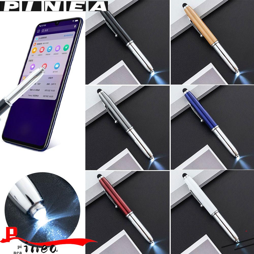 Nanas 3PCS Pulpen Multi Fungsi Alat Konstruksi Bahan Metal Dengan Lampu LED Bolpoin Bolpoin