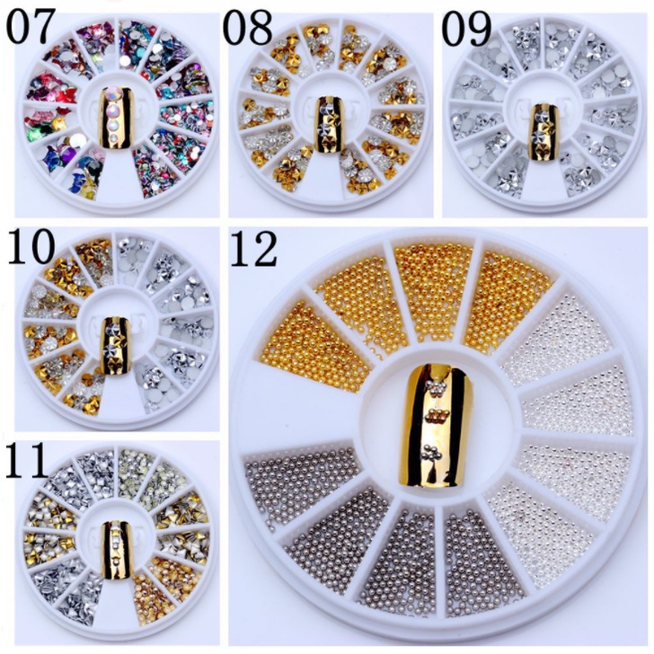 Manik Roda Wheel Hiasan Nailart/Henna/DIY/Diamond Gigi BARU