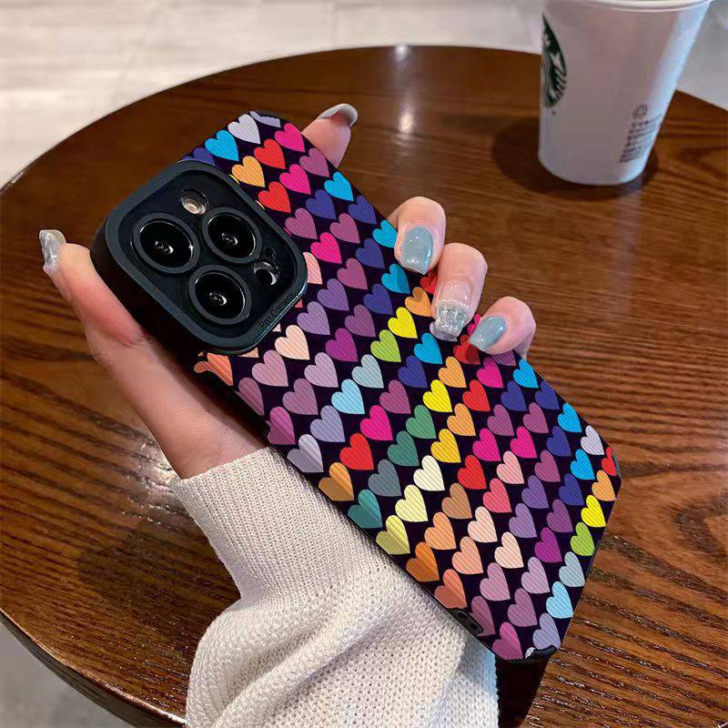 All New Hot Fashion Leather Soft Case IPhone 6S 7 Plus 8 Plus X XS XR XS Max 11 13 12 14 PRO Max 14 Plus SE Mini Phone Case Girl Girl Women Colorful LOVE