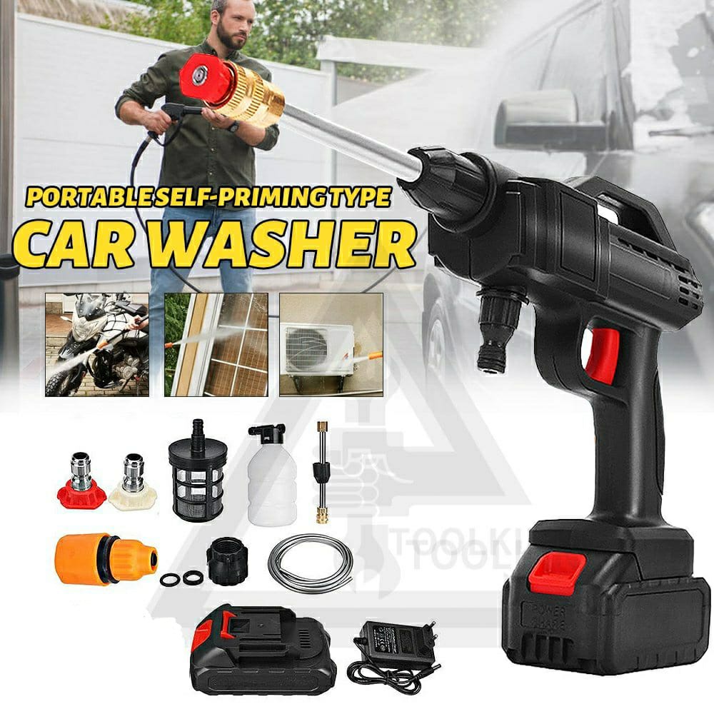 Jet Cleaner Tekanan Tinggi Alat Cuci Mobil Motor Portable Tanpa Kabel Mesin Steam Cas Rechargeable