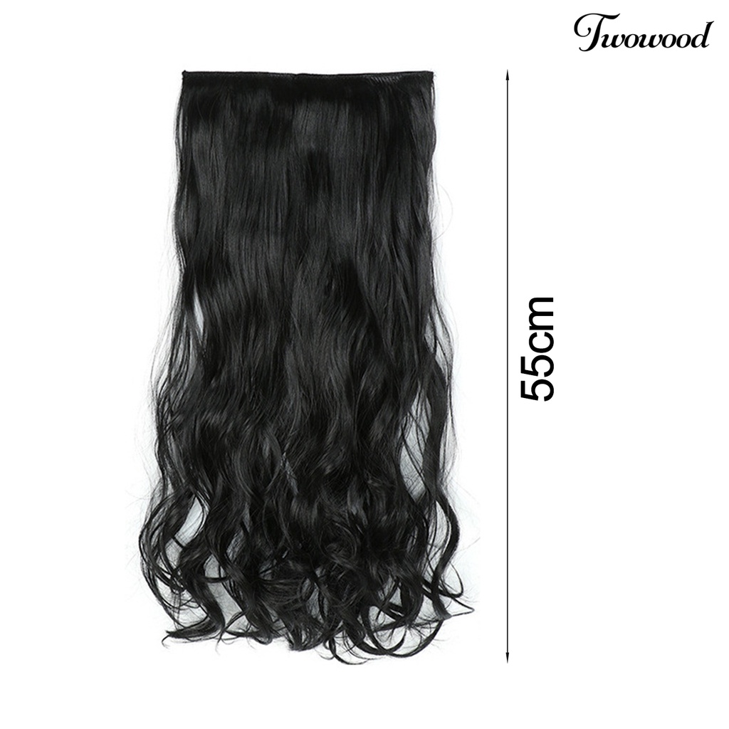 Twowood Wig Piece Tidak Jatuh Halus Lembut Berbulu Meningkatkan Volume Rambut Alami 5klip Panjang Riak Air Suhu Tinggi Kawat Wig Klip Modelling Supply