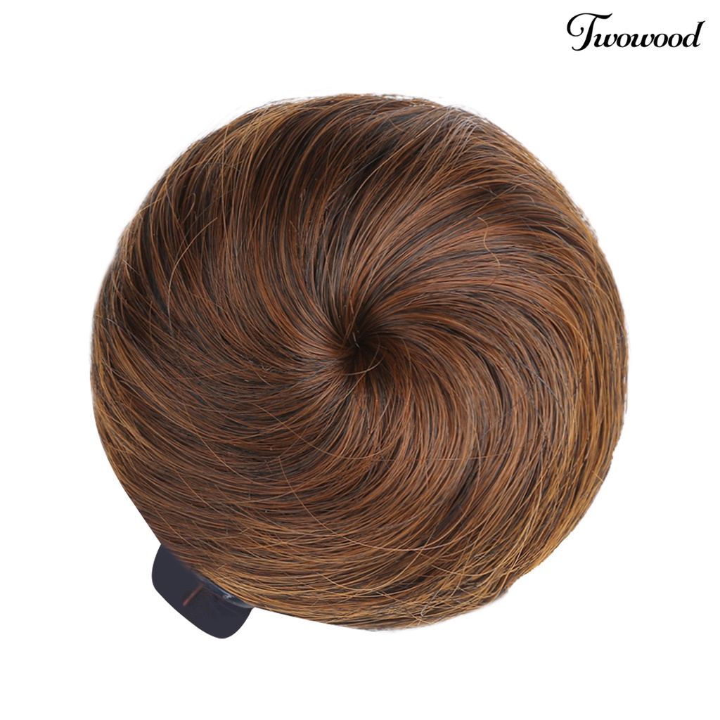 Twowood Chignon Wig Realistis Berbulu Natural Look Clutch Design Membuat Lebih Tebal Lembut Sentuhan Rambut Sintetis Sanggul Klip Wanita Wig Girl Supply