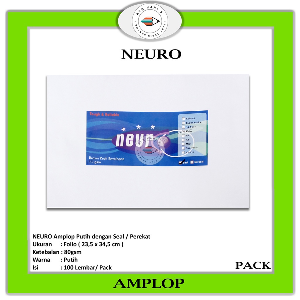 

NEURO - Amplop Putih Folio Seal - 1 Pack