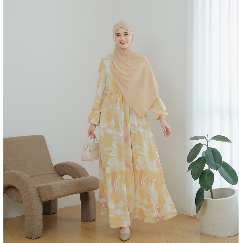 Le Khari Izzora Dress Bahan Crinkle Gamis Busui Size S-XL