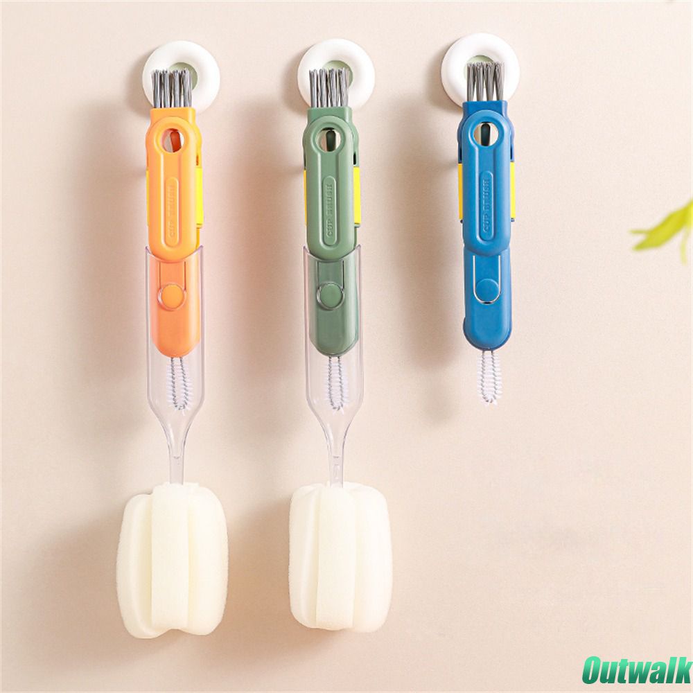 Brush 5 In 1 Sikat Cangkir Celah Kombinasi Sikat Dekontaminasi Pegangan Panjang Penutup Cangkir Celah Alur Multi-fungsi Sikat Pembersih Cangkir Alat Bersih