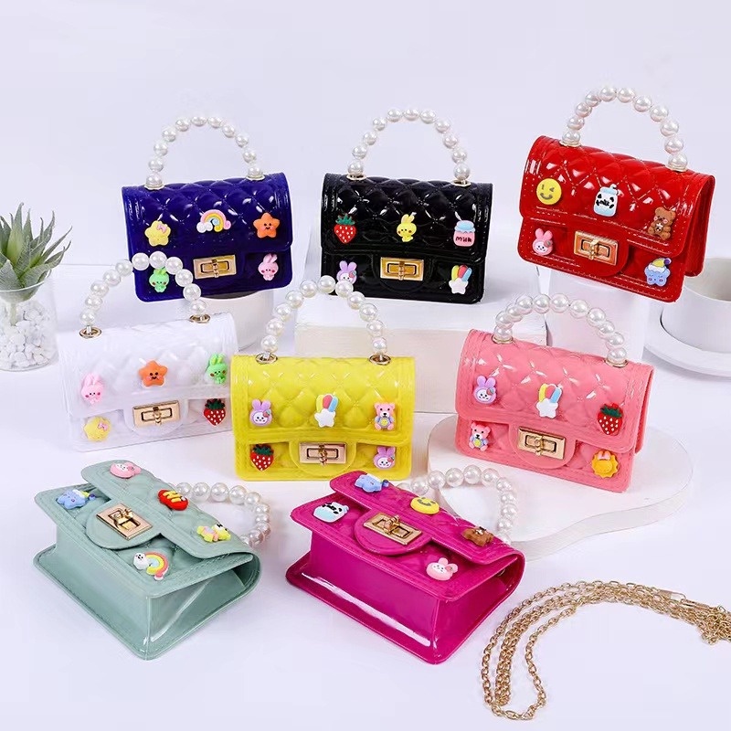 Tas Selempang mini jelly motif karakter sticker lucu fashion wanita