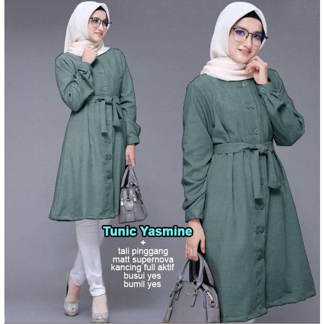 PIK - Tunik Yasmine XL/ Tunik Muslim Wanita/ Fashion Muslim