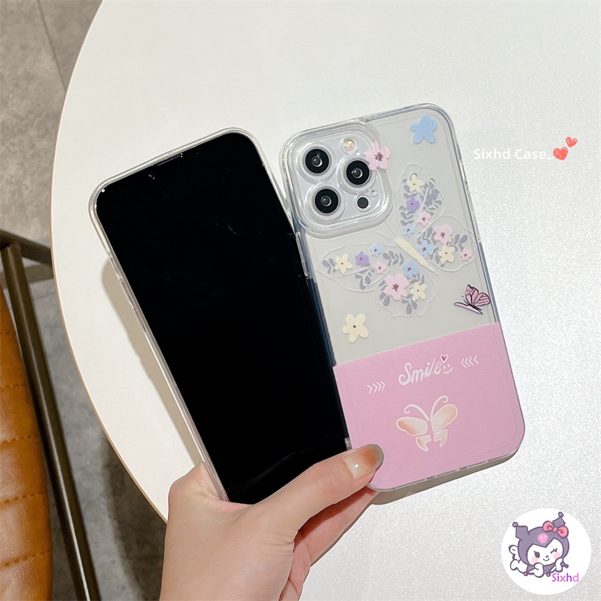 Oppo A78 A17 A57 A77s A76 A96 A17K A16 A15 A74 A55 A54 A53 A33 A32 A31 A9 A5 A5s A3s Reno 8Z 7Z 6Z 5Z 5 A94 A95 A93 A92 A77 A52 F1 Fashion Ins Love Butterfly Phone Lembut Sarung