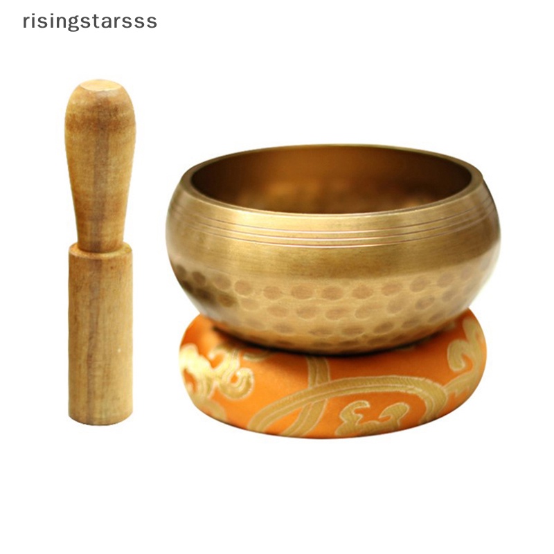 Rsid Span-new Nepal Tibetan Budha Mangkuk Handmade Singing Bowl Set Cushion Mallet Religion Jelly