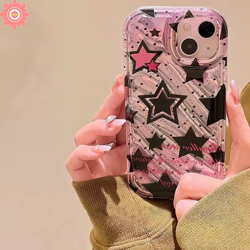 IPHONE Casing Kartu Laser Cinta Hati Bintang Kompatibel Untuk Iphone11 13 14 12 Pro MAX XR 7Plus 78 6 6S Plus X XS MAX SE 2020kreatif 3D Stereo Korgasi Fantasi Pohon Kelapa Soft Cover