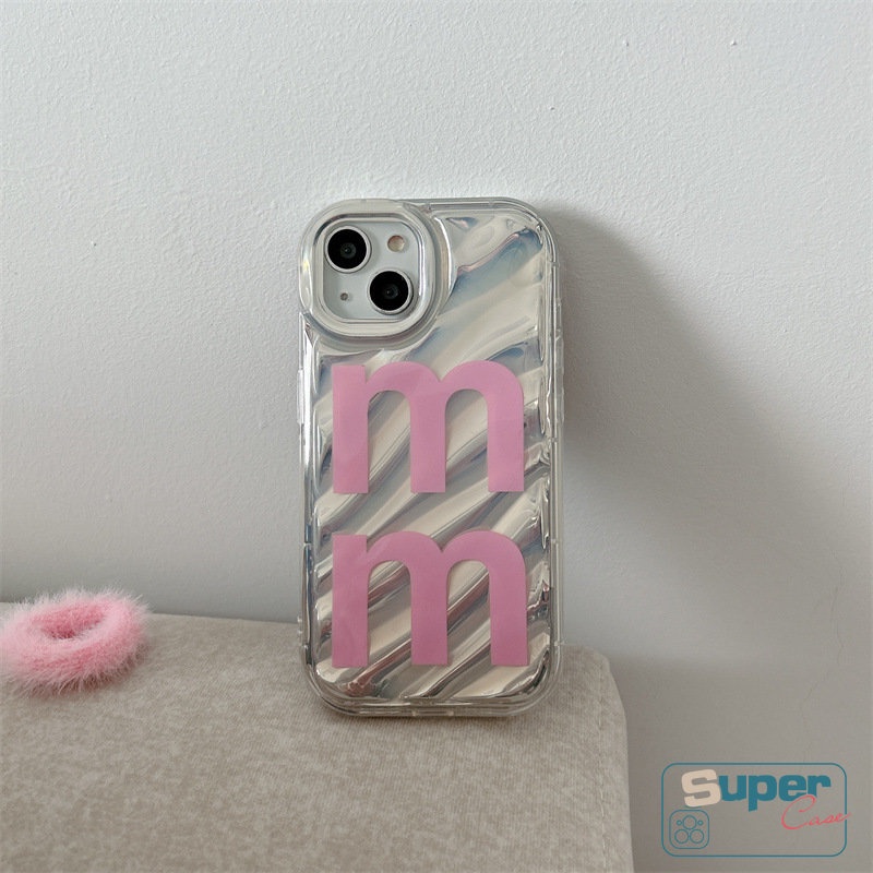 IPHONE Case Kerut Stereo 3D Lucu smile Kreatif Kompatibel Untuk Iphone11 13 7Plus 14 12 Pro MAX XR X7 6 8 6S Plus XS MAX SE 2020mewah Simple Letter Dazzle Kartu Warna Soft Case