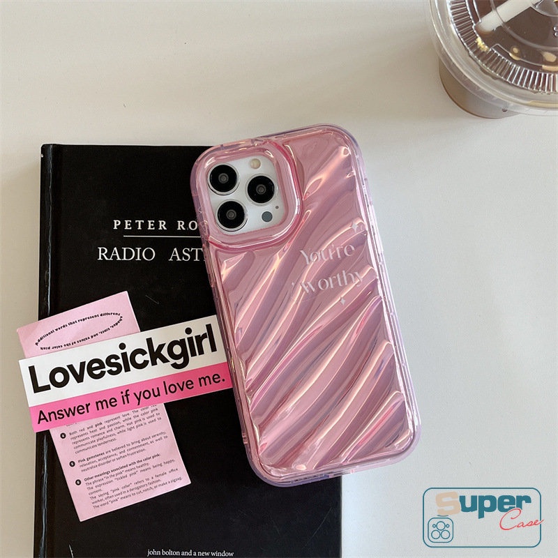 Kreatif 3D Stereo Kerut Lucu Simple Smile Case Kompatibel Untuk IPhone 7plus7 8 6 6S Plus XR 11 13x14 12 Pro MAX XS MAX SE 2020 Dazzle Color Letter Laser Card Soft Case