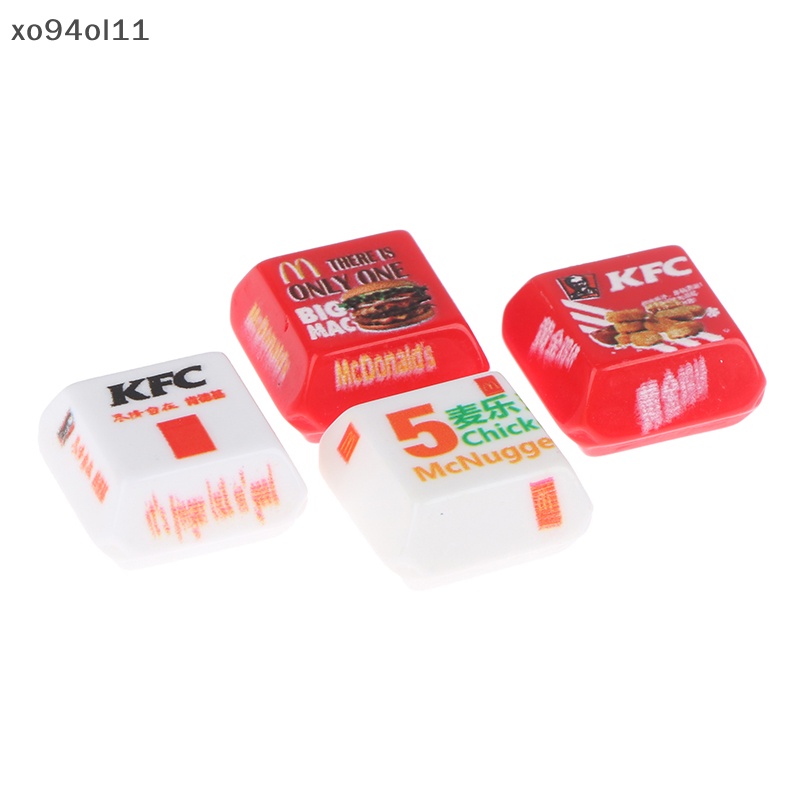 Xo 5pcs 1/12rumah Boneka Miniatur Burger Box Mini Dapur Makanan Model Pemandangan Mainan OL