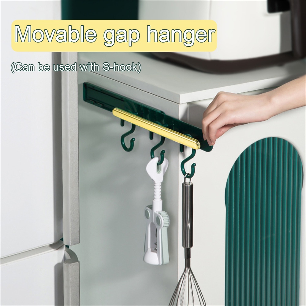 ღ Retractable Gap Hook Lemari Sepatu Lemari Gantung Rak Dinding Multifungsi 4-kait Dapur Kamar Mandi Mesin Cuci Samping Lengket hook