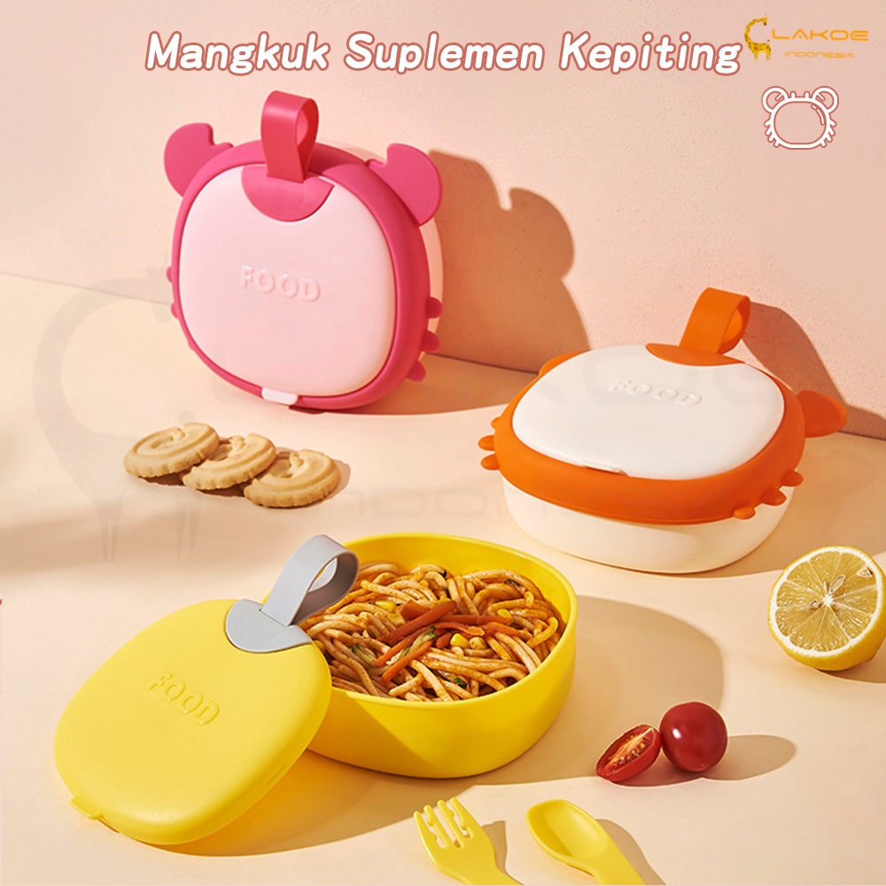 Lakoe Kotak Bekal Anak Lucu/Lunch Box Set 2 Tingkat/baby food container/Kotak Makan Anak dengan Sendok dan Garpu