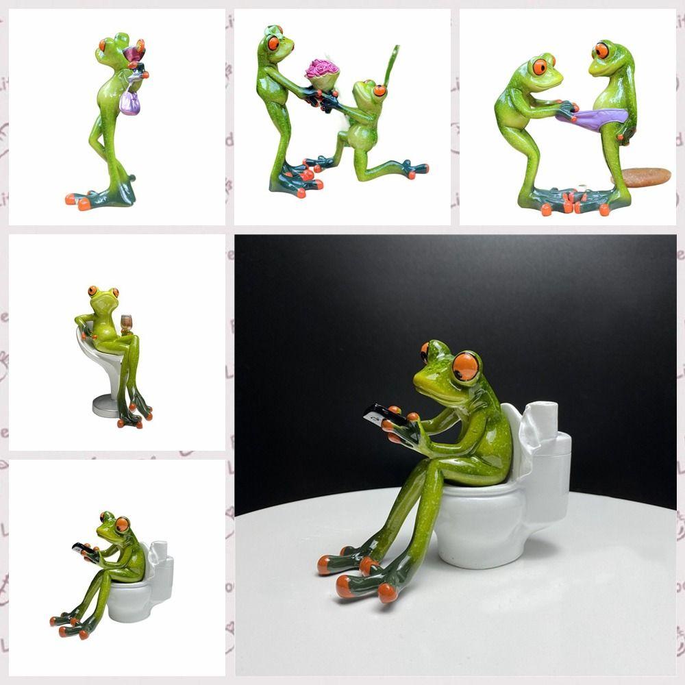 Lanfy Patung Kodok Fashion Kreatif Hadiah Ulang Tahun Dekorasi Ruang Tamu Tabletop Penempatan Untuk Interior Leggy Frog Statue