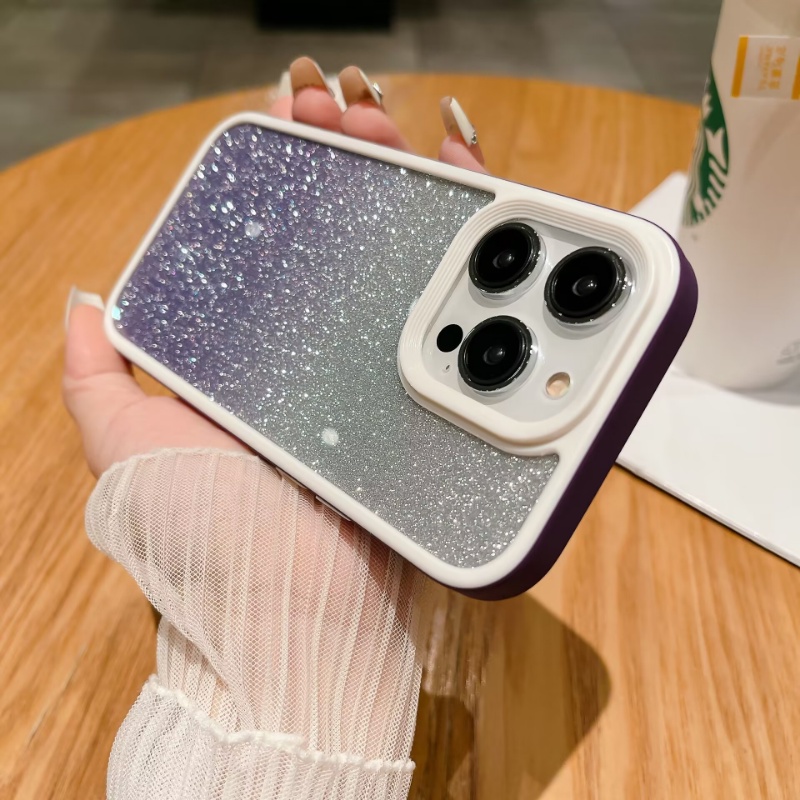 IPHONE Casing glitter Gradasi Mewah Kompatibel Untuk Iphone14 13 12 11 Pro MAX IX XR XS Max7 8 Plus Case Shockproof Bumper Armor Akrilik Hard Cover