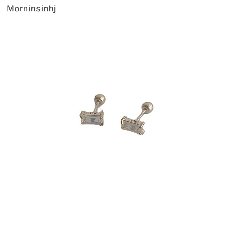 Mornin 1pasang S925 Sterling Silver Zircon Anting Telinga Tulang Kuku Untuk Wanita Tulang Rawan Anting Spiral Stud Earring Tubuh Perhiasan Hadiah id