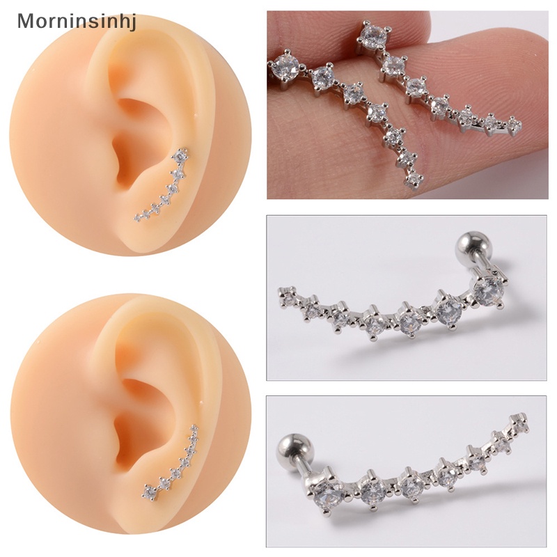 Mornin 1pcs Fashion Zirkon Anting Telinga Tulang Kuku Untuk Wanita Tulang Rawan Anting Spiral Stud Earring Tubuh Perhiasan Hadiah id