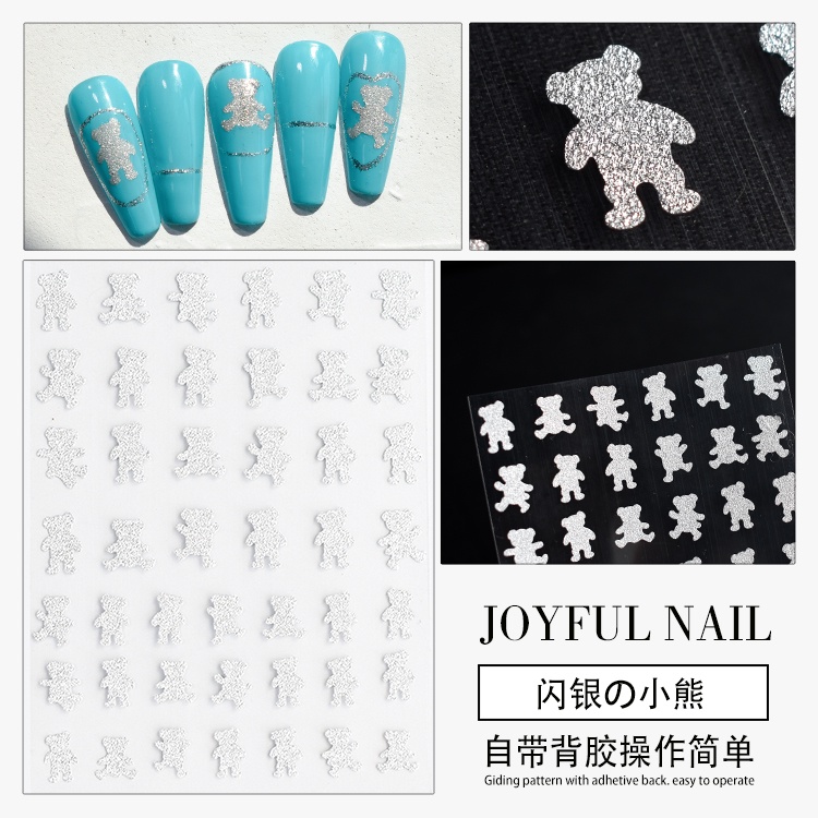 Stiker Joyful Nail Glitter Silver