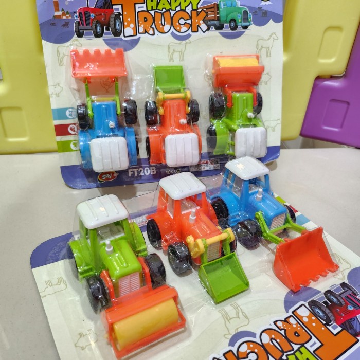 Happy Truck isi 3 Set Mainan Mobil Anak Truk Truck Murah Kontruksi