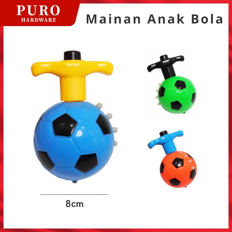 Football Spinning Top LED + Musik / Mainan Anak Gangsing Bola / Gangsing Bola LED / Bola Putar