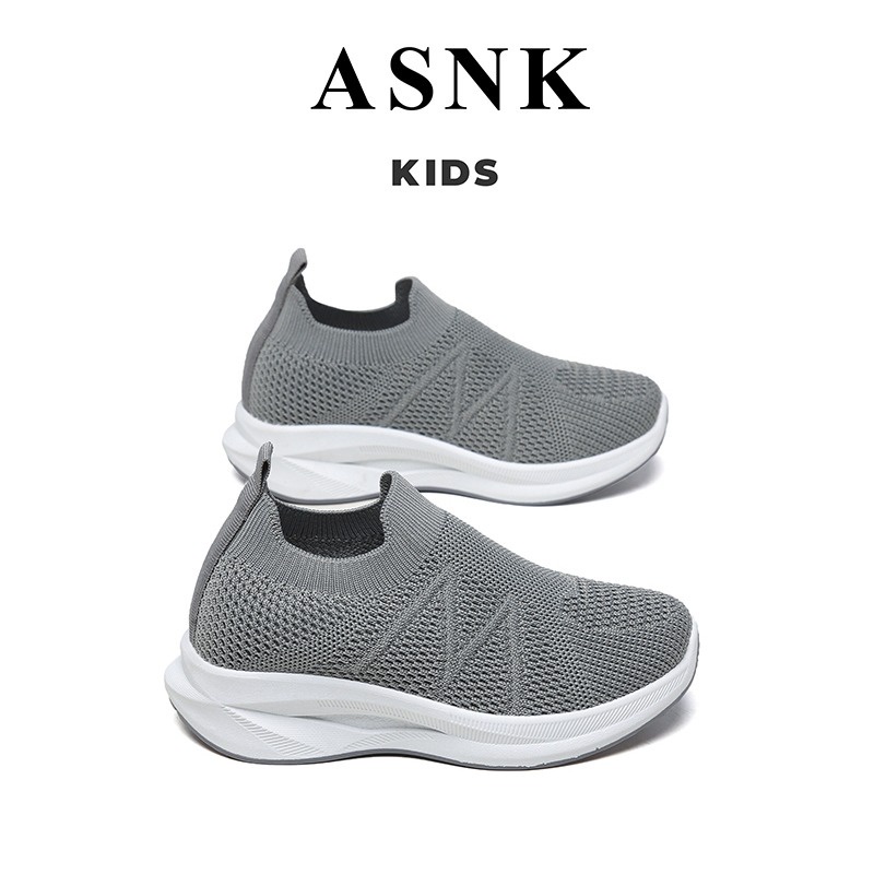 [GROSIR][COD] SEVEN_DAY SEPATU RAJUT SNEAKERS ANAK-ANAK UNTUK USIA 3-12 TAHUN / BOY &amp; GIRL WM2323 ABU