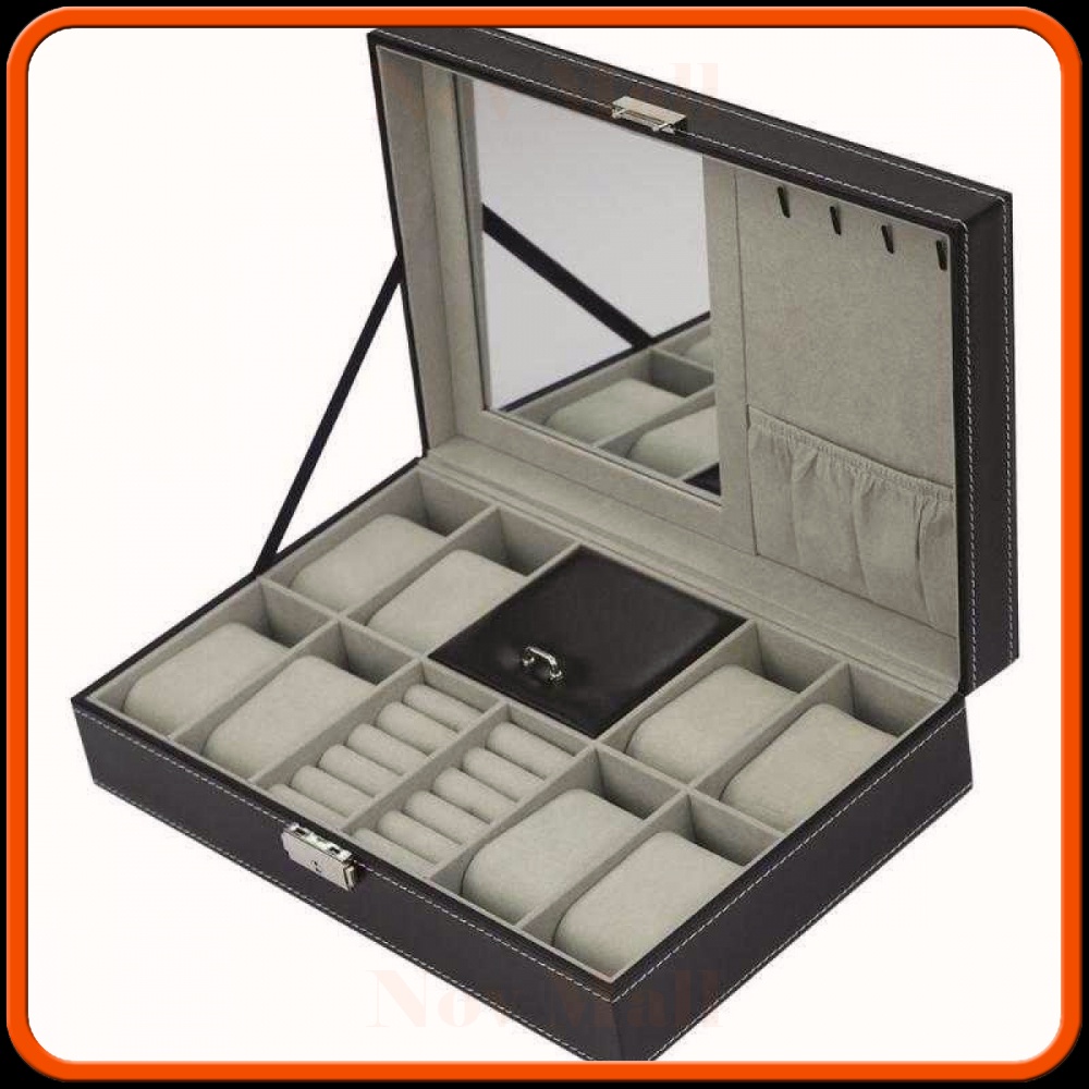Kotak Jam Tangan Watch Box Kulit 8 + 3 Mixed Grids - JO12