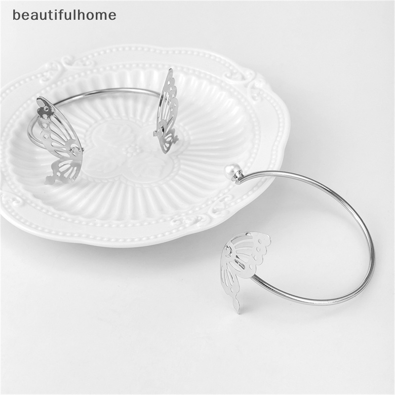 {beautifulhome} Fashion Berongga Kupu-Kupu Mutiara Terbuka Dapat Disesuaikan Gelang Set Perhiasan Pesta Wanita.