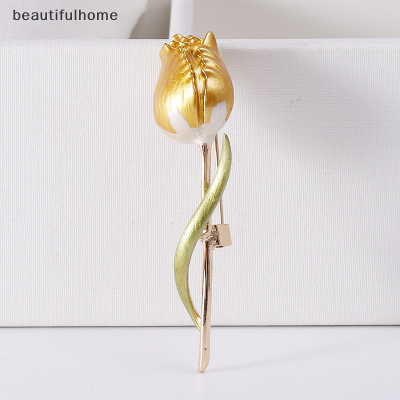 {beautifulhome} Bros Tulip Enamel Baru Untuk Wanita Bunga Pernikahan Pesta Kantor Bros Pin Hadiah.