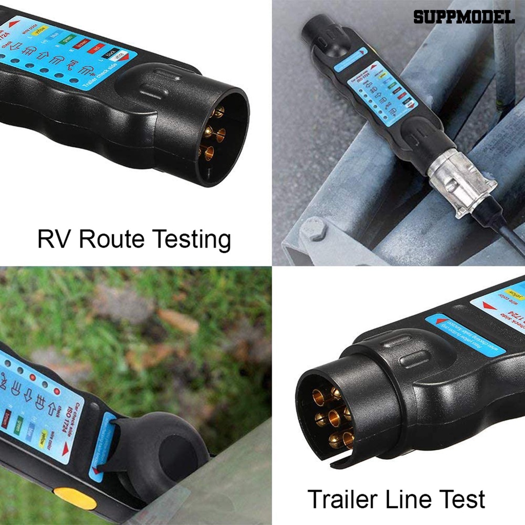 [SM]Trailer Tester 7pin 12V Plug Socket Alat Diagnostik Universal Caravan Derek Tow Bar Light Wiring Tester Trailer Tester Aksesoris Mobil