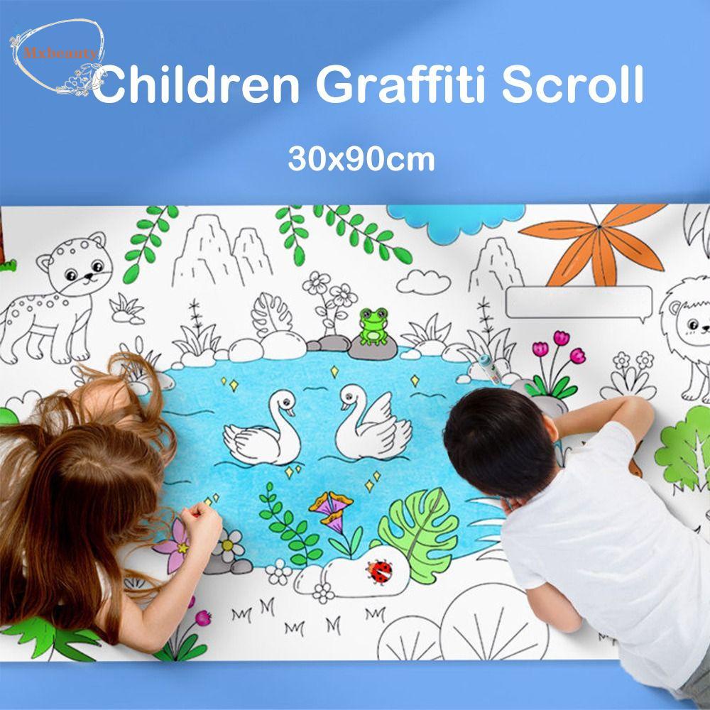 Mxbeauty Anak Menggambar Scroll Adhensive Children Mewarnai Mainan Graffiti Scrolls DIY Painting Mainan Artis Kecil Mengisi Warna Stiker