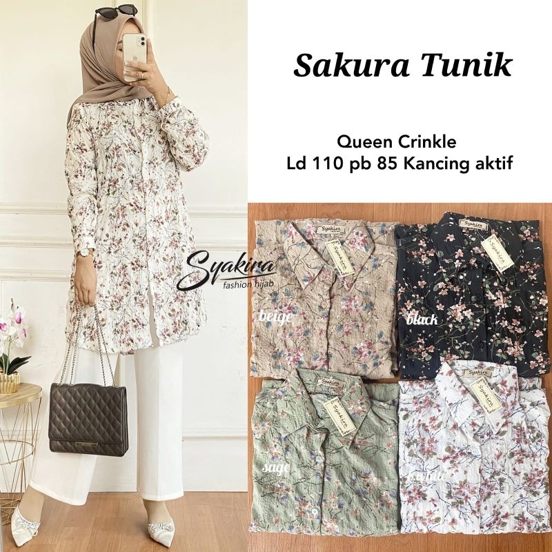 SAKURA TUNIK ORI SYAKIRA | Ld110 Queen Crinkle